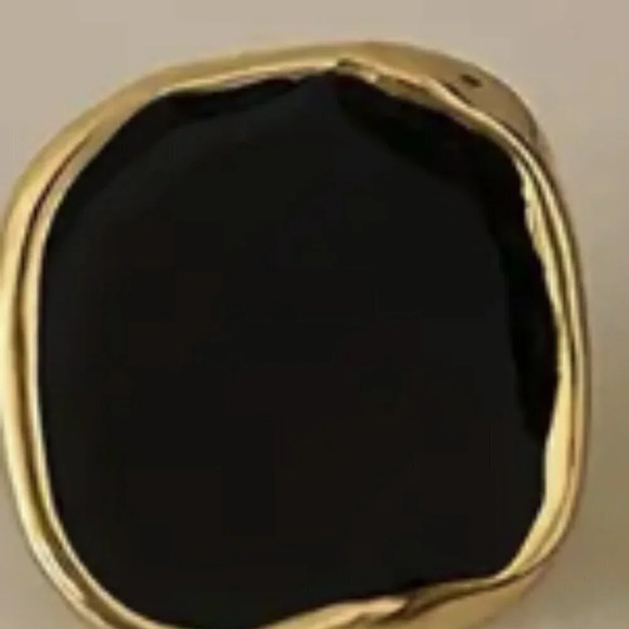 Women's Black Versatile Geometric Square Earrings with Gold Outline - Very Chick - Picture 6 of 7